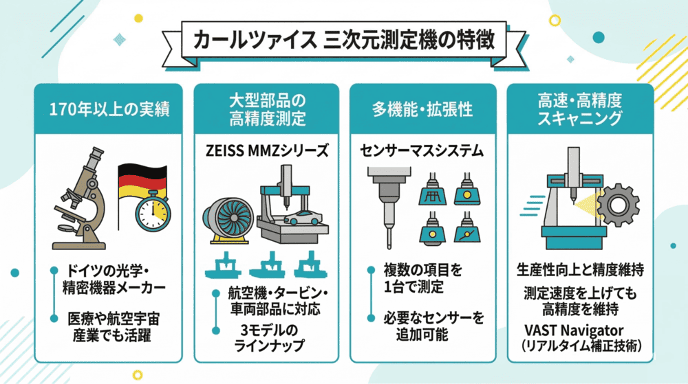 カールツァイスが提供している三次元測定機の特徴
